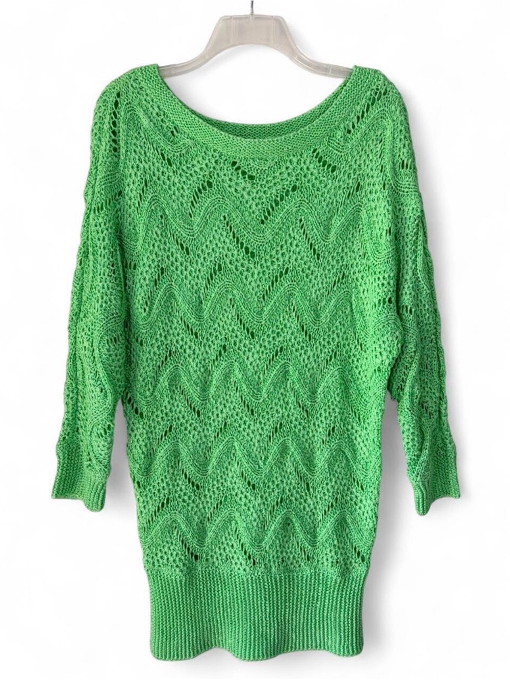 Lilly Pulitzer Green Off The Shoulder Larissa Loose Knit l Cover Up Sweater M/L